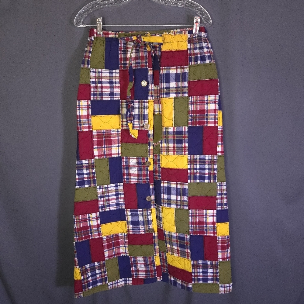 Vtg 70s JC Penney's Loungewear Quilted Patchwork Blanket A Line Skirt Size Small